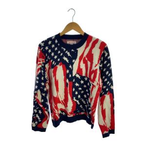 MASU◆MARBLE FLAG SWEATER/ニット・セーター(薄手)/46/ナイロン/NVY/MFFW-KN0423