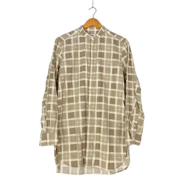nonnative◆バンドカラー/ロングシャツ/長袖シャツ/0/コットン/ベージュ/チェック/NN-...