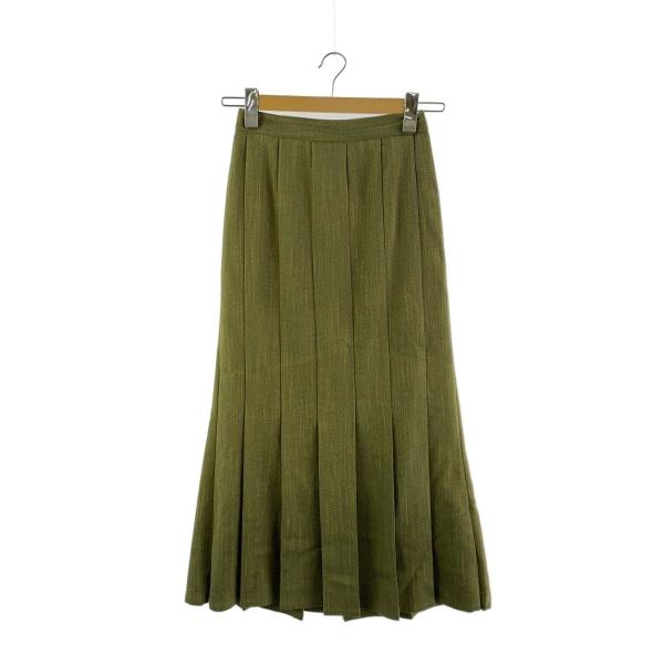 AMERI◆ロングスカート/HERRINGBONE HEM PLEATS SKIRT/グリーン/01...