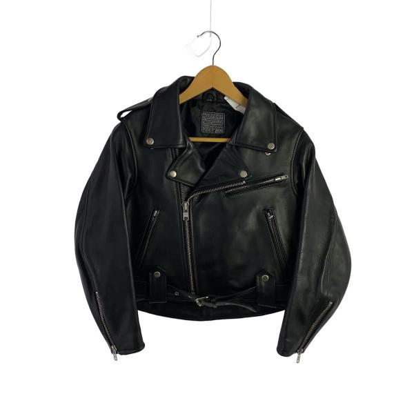 KADOYA◆ダブルライダースジャケット/M/牛革/ブラック/KLXKW-086