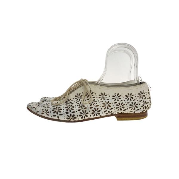 CALMANTHOLOGY/CORD CUT フラットシューズ/UK9/WHT/レザー/8-016