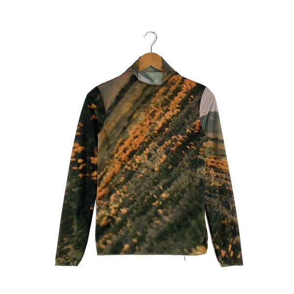 AMERI◆CAMILA SHEER CUT TOP/トップス/FREE/ポリエステル/KHK/総柄...