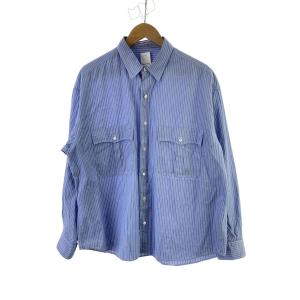 Porter Classic◆長袖シャツ/L/コットン/BLU/ストライプ
