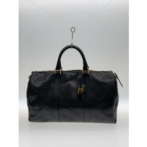 CHANEL◆ボストンバッグ/レザー/BLK/...の詳細画像2