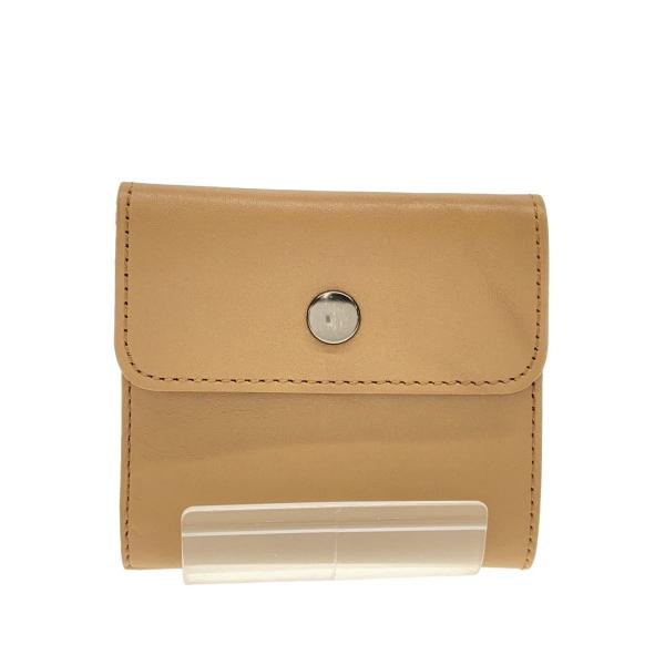 MHL.◆3つ折り財布/レザー/BEG/メンズ/BASIC LEATHER