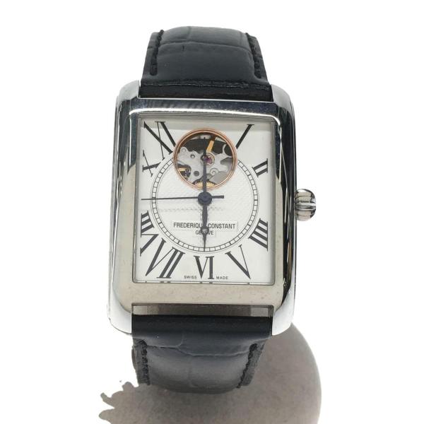 FREDERIQUE CONSTANT◆自動巻き腕時計/アナログ/レザー/WHT/BLK/FC303...