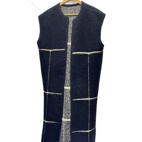 AMERI◆ニットベスト(厚手)/FREE/ポリエステル/BLK/01120730191