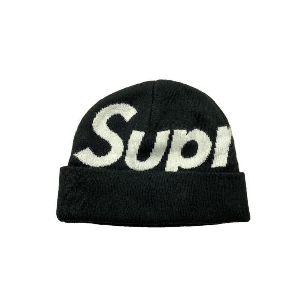 Supreme◆Big Logo Beanie/コットン/カシミヤ混/BLK/メンズ