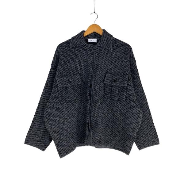 RIM.ARK◆Knit blouson/FREE/ウール/グレー/460HAL70-1201