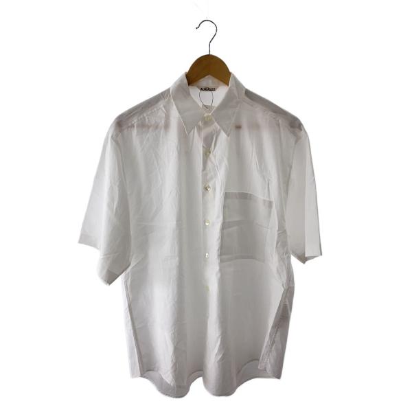 AURALEE◆半袖シャツ/3/コットン/WHT/無地/A23SS03TN//
