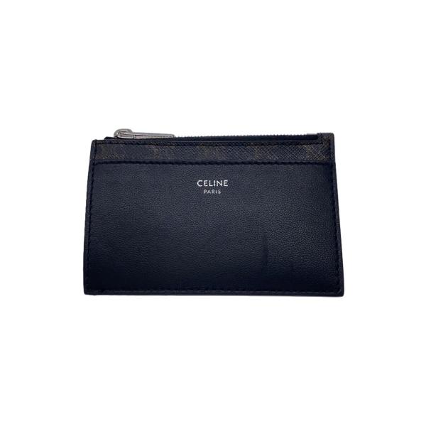 CELINE◆セリーヌ/トリオンフキャンバス＆ラムスキン/カードケース/ブラック/総柄