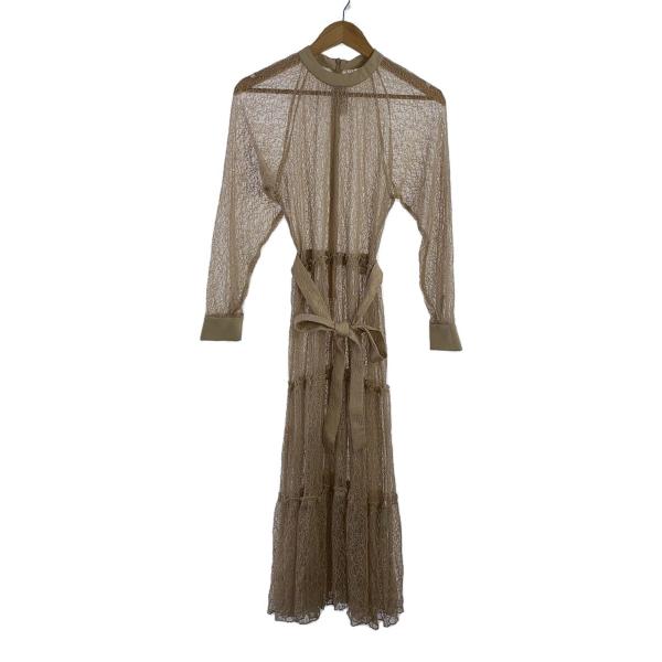 AMERI◆長袖ワンピース/レース/レーヨン/CRM