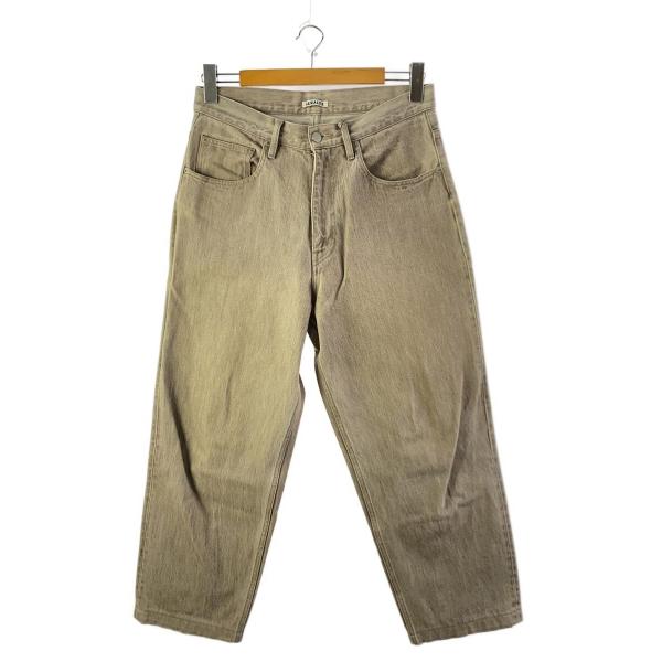 AURALEE◆HARD TWIST FADED BROWN DENIM WIDE ボトム/30/コ...