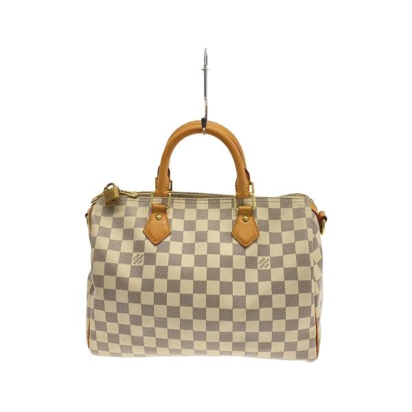 LOUIS VUITTON◆スピーディ・バンドリエール30_ダミエ・アズール_WHT/PVC/WHT