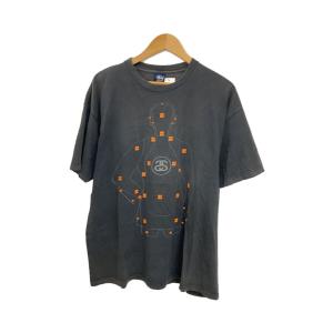 STUSSY◆90s/紺タグ/USA製/OLD/Shooting Target/Tシャツ/XL/コットン/ブラック/プリント/? NULL ?//