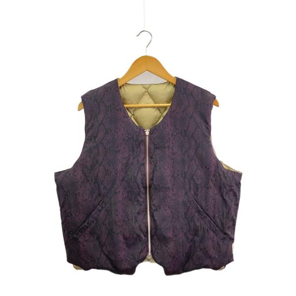 STUSSY◆Python Reversible Vest/ダウンベスト/M/ナイロン/PUP/総柄...