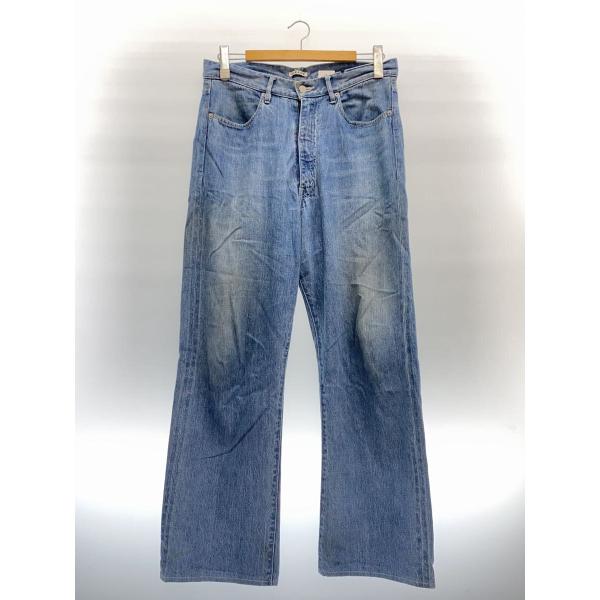 AURALEE◆SELVEDGE FADED LIGHT DENIM PANTS/4/シルク/IDG...