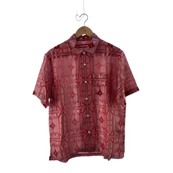 Supreme◆24SS/Tray Jacquard S/S Shirt/半袖シャツ/M/ポリエステ...