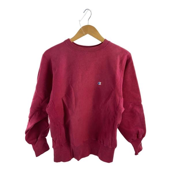 Champion◆90s/刺繍タグ/REVERSE WEAVE/USA製/M/コットン/PNK