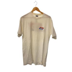 STUSSY◆90s/USA製/紺タグ/Tシャツ/L/コットン/WHT/無地