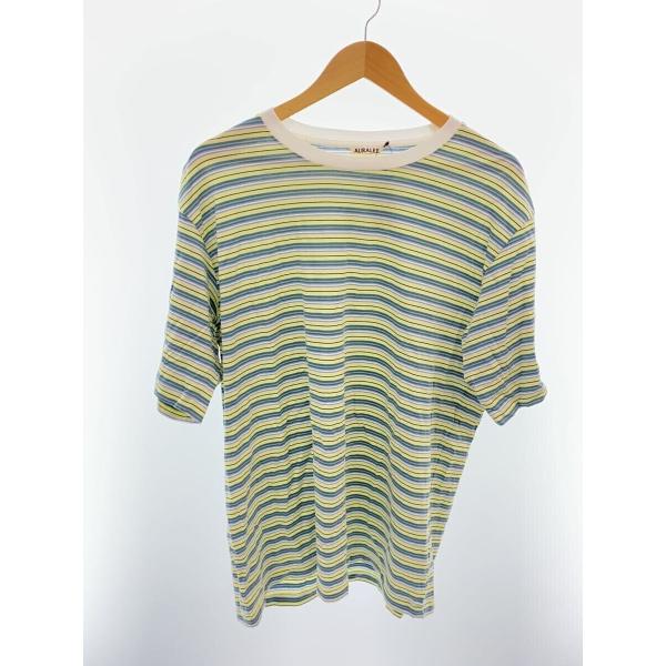 AURALEE◆Tシャツ/4/コットン/マルチカラー/無地/A24ST02BR