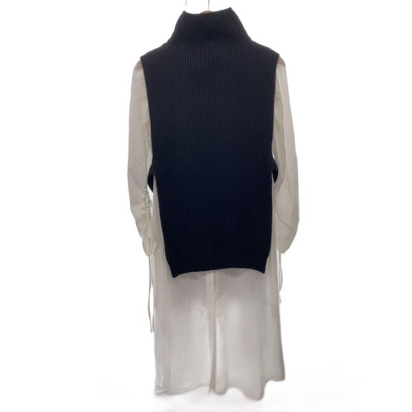 AMERI◆長袖ワンピース/S/ポリエステル/BLK/無地/01020531250