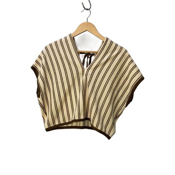 PHEENY◆Cotton inray stripe short tops/FREE/コットン/IV...