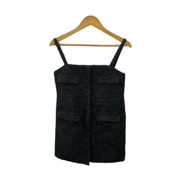 AMERI◆ベスト/FREE/ウール/BLK/総柄/02320420090