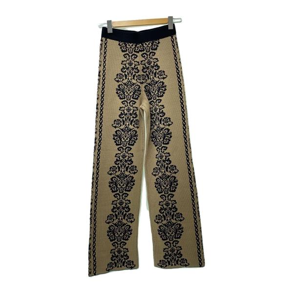 AMERI◆MEDI VINTAGE FLOWER KNIT PANTS/ボトム/M/レーヨン/CM...
