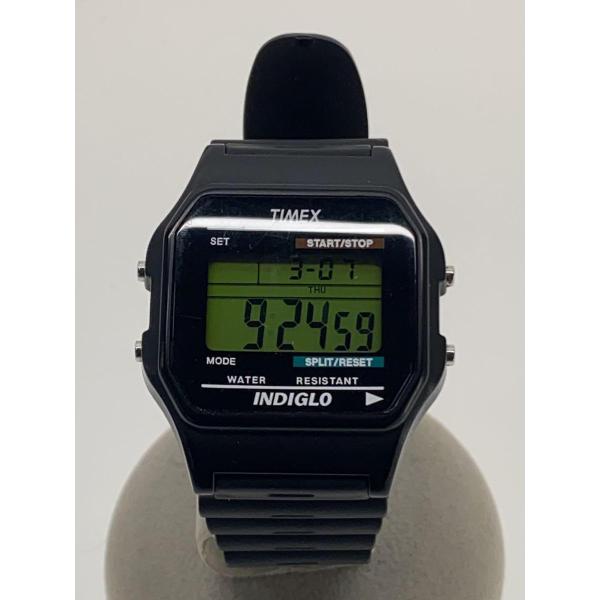 TIMEX◆クォーツ腕時計/デジタル/ラバー/BLK/TW2U84000//