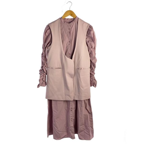 AMERI◆長袖ワンピース/S/コットン/PUP/無地/02220581010//