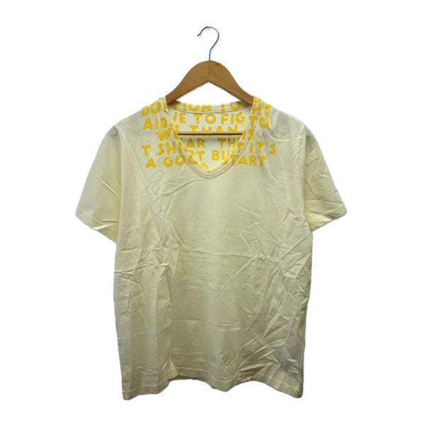 Maison Margiela◆AIDS T SHIRT/エイズTシャツ/M/アイボリー/イエロー/...