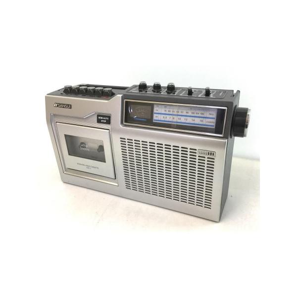SANSUI◆モノラルラジカセ/オーディオ機器/黒物家電/SCR-3/サンスイ/レトロ/シルバー