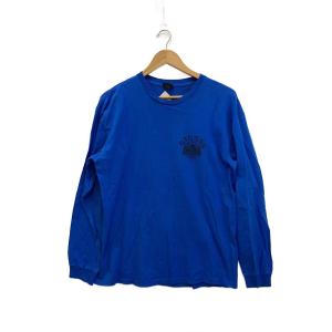 STUSSY◆長袖Tシャツ/L/コットン/BLU/プリント/スカルデーモングラフィック