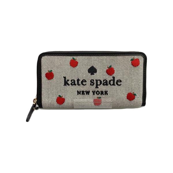 kate spade new york◆長財布/キャンバス/GRY/総柄/レディース/K8200/ア...