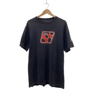 STUSSY◆90s/Tシャツ/L/コットン/BLK/無地/グッドプリント/OLD STUSSY/紺タグ