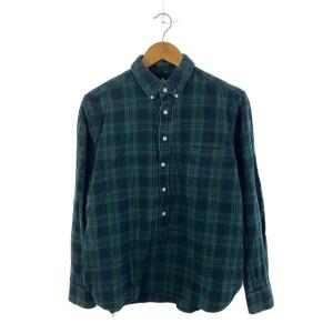 STUSSY◆BD SHIRT/USA製/ブラックウォッチ/長袖シャツ/M/コットン/NVY/チェック//