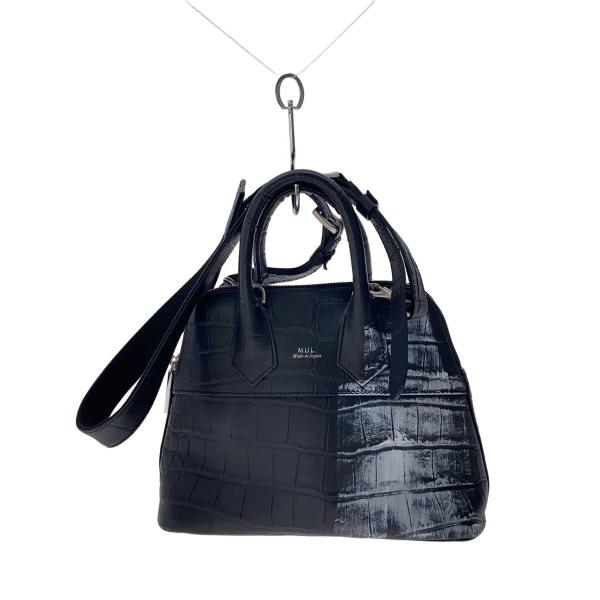 M.U.L./ショルダーバッグ/レザー/BLK/無地