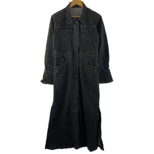 AMERI◆長袖ワンピース/S/コットン/BLK/0124205610770