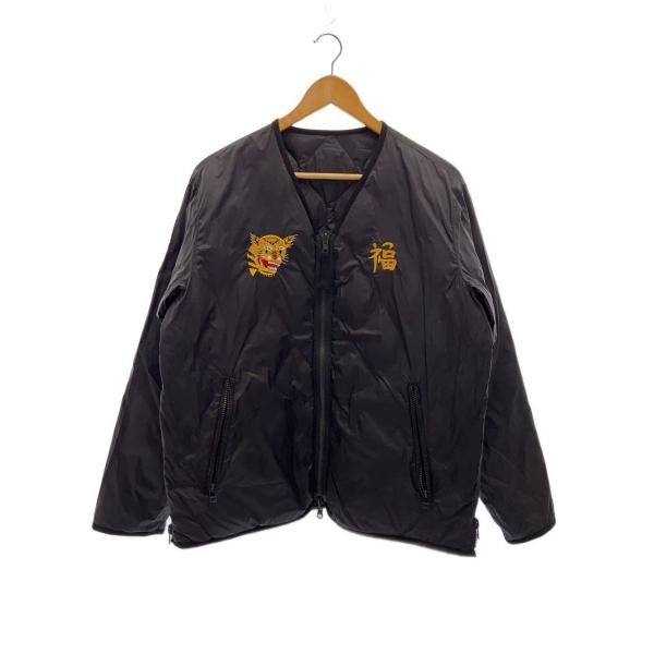 TAION◆ダウンジャケット/S/ナイロン/BLK/TAION-JK03JS