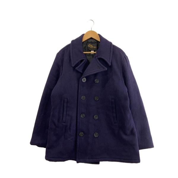 Cal Craft◆80-90s/USA製/ピーコート/L/ウール/NVY