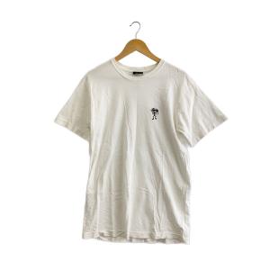 STUSSY◆シャドーマン/Tシャツ/M/コットン/WHT/シミ有