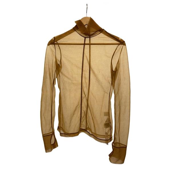 mame kurogouchi◆MarblePrintedPlaidSheerHighNeckTop...