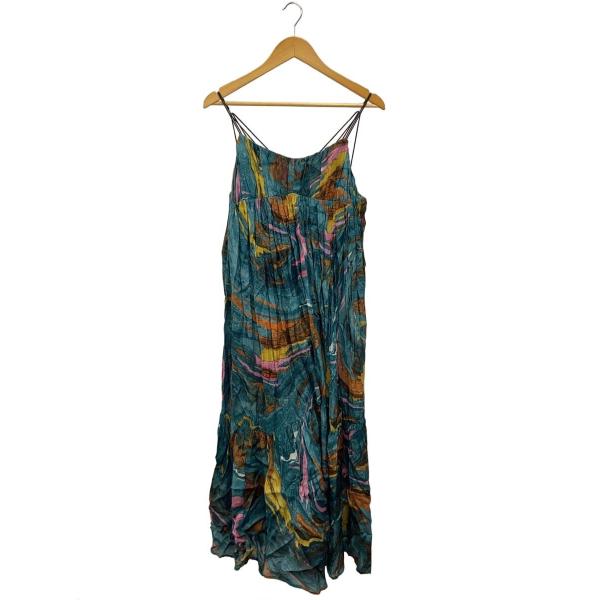 AMERI◆25SS/MEDI INDIAN POOL MARBLE DRESS/S/GRN/総柄/...