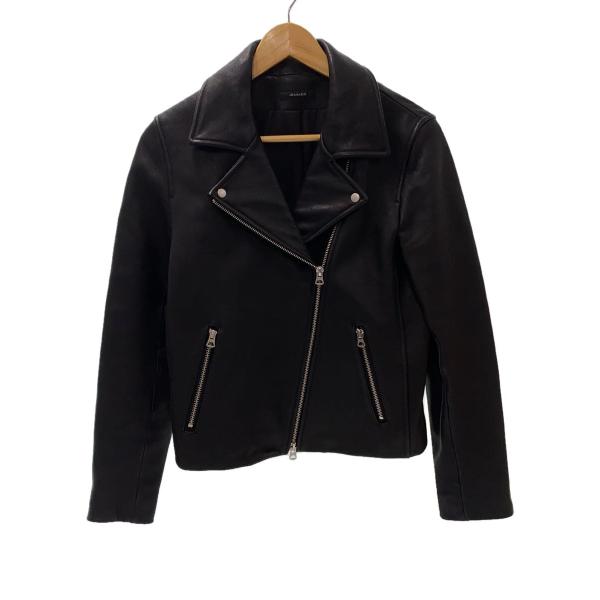 JEANASIS◆ダブルライダースジャケット/M/羊革/BLK/無地/JS071021AD