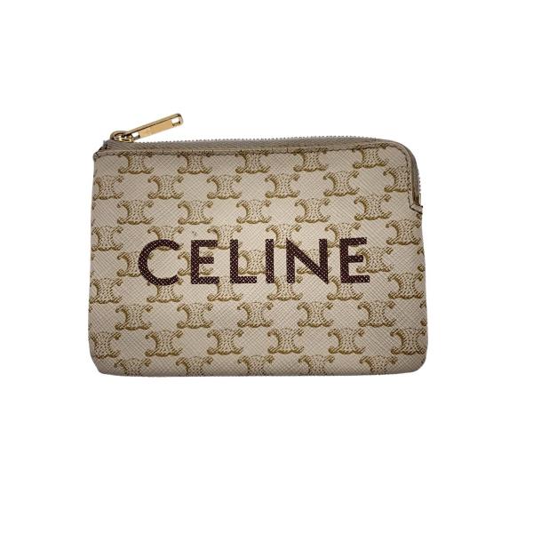 CELINE◆スレ/汚れ/パイピング劣化/トリオンフ/コイン/カードケース/コインケース/PVC/B...