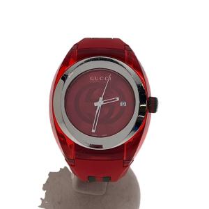 GUCCI◆グッチ/腕時計/アナログ/ラバー/RED/RED