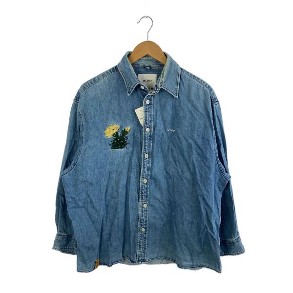 WTAPS◆長袖シャツ/1/コットン/IDG/無地/241cwdt-shm01