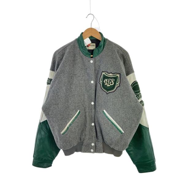 80s/カナダ製/HI-PROSPORTSWEAR/スタジャン/L/ウール/GRY/無地//