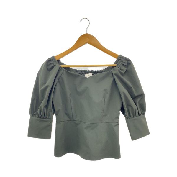 AMERI◆長袖ブラウス/S/ポリエステル/ブラック/無地/02110440921